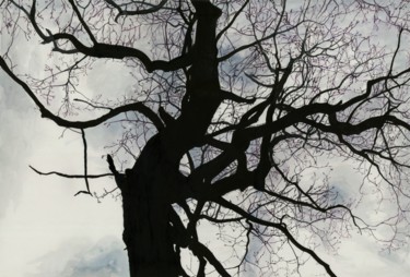 Dessin intitulée "WINTER TREE III" par Nives Palmić, Œuvre d'art originale, Encre