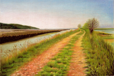 Dibujo titulada "Path LANDSCAPE MOOD…" por Nives Palmić, Obra de arte original, Pastel