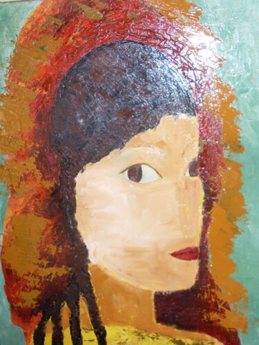 Schilderij getiteld "visage" door Nizard Dominique, Origineel Kunstwerk, Olie