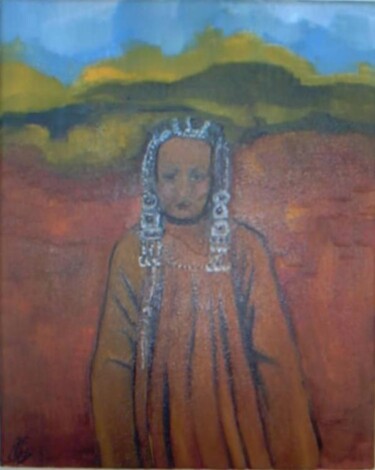 Pittura intitolato "The Robe in Mongolia" da Njoy, Opera d'arte originale