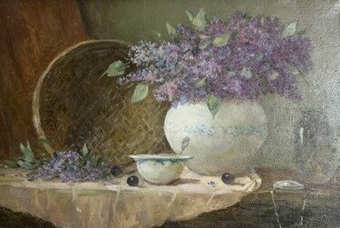 Pittura intitolato "Lilac" da Nk. Artbox, Opera d'arte originale, Olio Montato su Telaio per barella in legno
