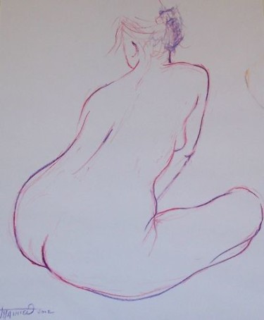 Disegno intitolato "Line drawing nr 12" da N.M.Mathieu, Opera d'arte originale, Altro