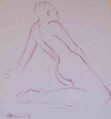 Disegno intitolato "Line drawing nr" da N.M.Mathieu, Opera d'arte originale, Altro