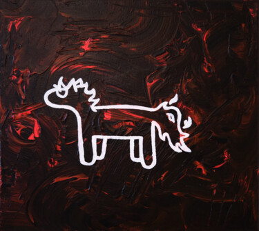 Painting titled "Horse of War" by Noceda, Original Artwork, Acrylic