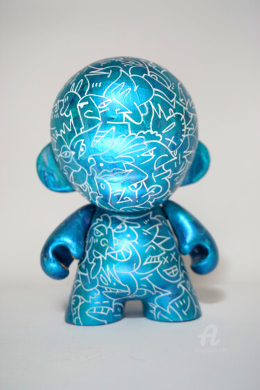 Скульптура под названием "Shiny blue toons" - Art De Noé, Подлинное произведение искусства