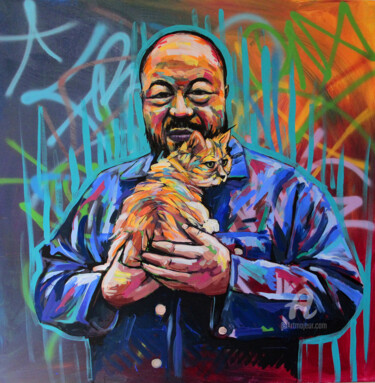 Peinture intitulée "Ai Wei Wei" par Art De Noé, Œuvre d'art originale, Acrylique