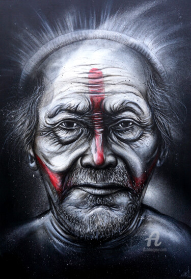 Картина под названием "Kayapo tribe" - Art De Noé, Подлинное произведение искусства, Акрил Установлен на Деревянная рама для…