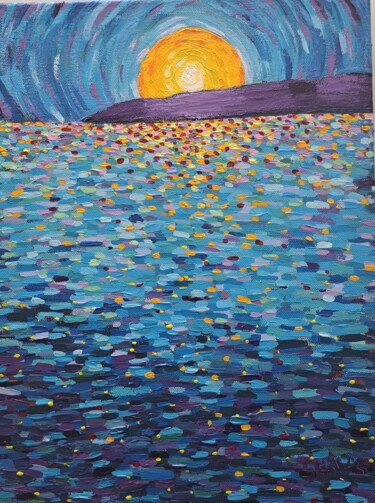Peinture intitulée "mer colorée" par Noé Vallat, Œuvre d'art originale, Acrylique Monté sur Châssis en bois