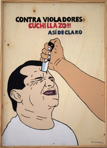 Pintura titulada "Contra violadores c…" por Noelia Muriana, Obra de arte original, Acrílico Montado en Bastidor de camilla d…