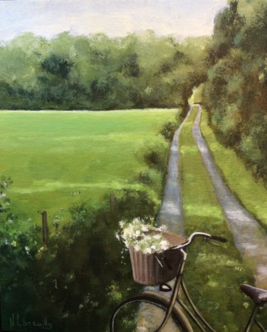 Peinture intitulée "Ce petit chemin" par Noëlle Lassailly, Œuvre d'art originale, Acrylique