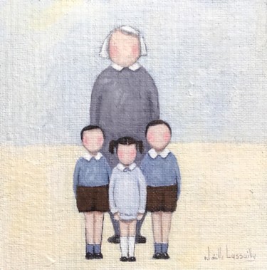 Painting titled "Notre enfance - 971" by Noëlle Lassailly, Original Artwork, Acrylic