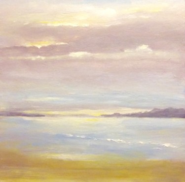 Peinture intitulée "Lac de Biwa" par Noëlle Lassailly, Œuvre d'art originale, Acrylique