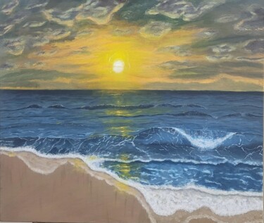 Painting titled "Amanece en mi hogar" by Noemi Ferrari, Original Artwork, Acrylic Mounted on Wood Stretcher frame