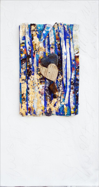 Картина под названием "Due cuori a galla" - Noemi Bolzi, Подлинное произведение искусства, Акрил Установлен на Деревянная па…
