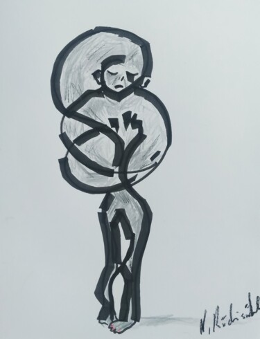 Rysunek zatytułowany „The child who sold…” autorstwa Noham Rudisuhli, Oryginalna praca, Marker
