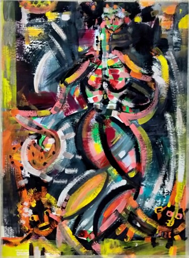 Painting titled "La dresseuse de lou…" by Noham Rudisuhli, Original Artwork, Acrylic