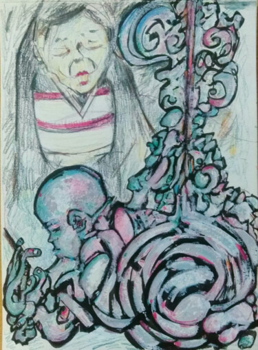 Zeichnungen mit dem Titel "hikikomori(recluse)" von Noham Rudisuhli, Original-Kunstwerk, Bleistift