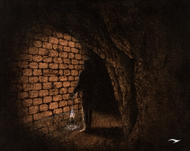 Картина под названием "Les Catacombes Inte…" - Noiteart, Подлинное произведение искусства, Акрил