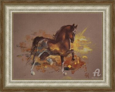 Pittura intitolato "Horse Original wall…" da Tatiana Le Metayer, Opera d'arte originale, Inchiostro