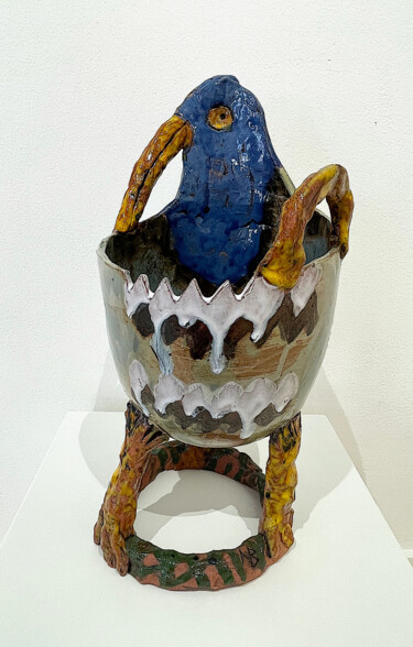 Sculpture titled "Artistic Rooster Va…" by Nora Blazeviciute, Original Artwork, Ceramics