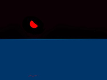 Digital Arts titled "Minimalisme, paysag…" by Norbert Engel, Original Artwork, Digital Painting Mounted on Wood Stretcher fr…