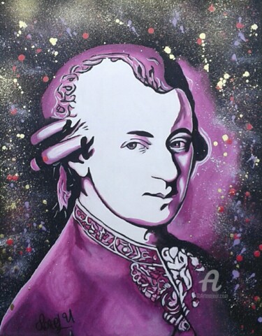 Malarstwo zatytułowany „Mozart” autorstwa Norel, Oryginalna praca, Akryl