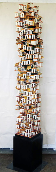 Escultura titulada "piccolissimo-palazzo" por Normand Hamel, Obra de arte original, Metales