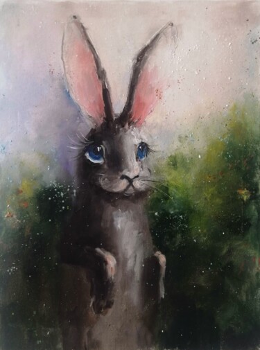 Pittura intitolato "Rabbit" da Galina Kolomenskaya, Opera d'arte originale, Olio