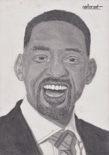 Dessin intitulée "Portrait Will Smith…" par Novice Art, Œuvre d'art originale, Graphite