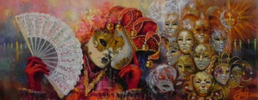 Schilderij getiteld ""Love Story! Venice…" door Novikovartfamily, Origineel Kunstwerk, Olie