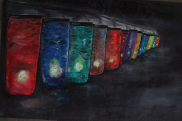 绘画 标题为“Vesak lanterns” 由Nilanga Ranasinghe, 原创艺术品, 油