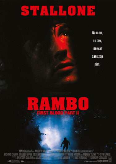 Arts numériques intitulée "Rambo:First Blood p…" par Nuansa Art, Œuvre d'art originale, Travail numérique 2D