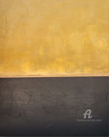 Painting titled "Amber Horizon" by Nuha Moretz, Original Artwork, Acrylic