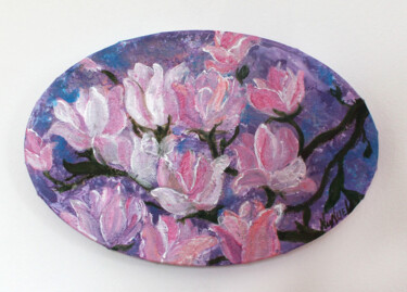 Peinture intitulée "Magnolia blossom" par Nunuel, Œuvre d'art originale, Acrylique