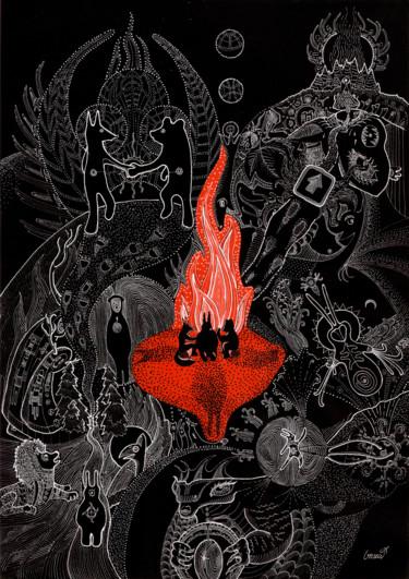 「Autumn Tale (Rabbit…」というタイトルの描画 Onzaによって, オリジナルのアートワーク, インク