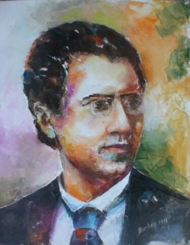 Pittura intitolato "GUSTAV MAHLER" da Nurdan Kasalı, Opera d'arte originale