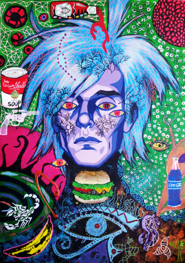 Peinture intitulée "andy-warhol" par Nyarlathotep, Œuvre d'art originale, Acrylique