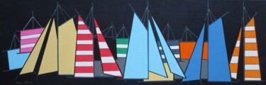 Painting titled "Voiles plaisir" by Nyls  Eliot, Original Artwork, Acrylic Mounted on Wood Stretcher frame