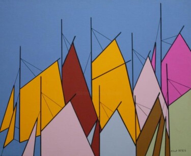 Peinture intitulée "Voiles colorées 2" par Nyls  Eliot, Œuvre d'art originale, Acrylique