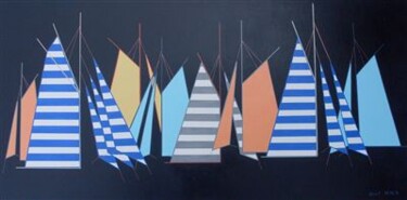 Peinture intitulée "Voiles océanes" par Nyls  Eliot, Œuvre d'art originale