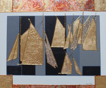 Pintura titulada "Gold sails" por Nyls  Eliot, Obra de arte original, Oleo