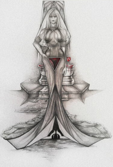 「Respect for female…」というタイトルの描画 O-Hido Sonia Artによって, オリジナルのアートワーク, グラファイト