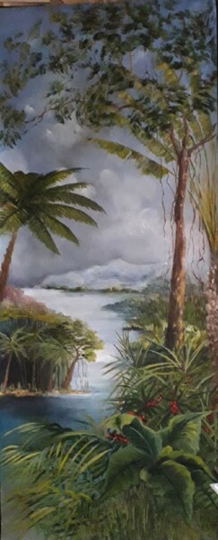 绘画 标题为“Paysage tropical” 由Odile Jacenko, 原创艺术品, 油