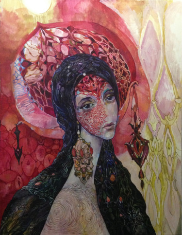 Картина под названием "Сoral" - Olga, Подлинное произведение искусства, Масло