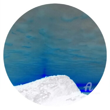 Digitale Kunst mit dem Titel "BLUE SUN" von Grafi, Original-Kunstwerk