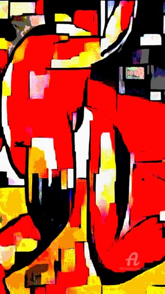 Arts numériques intitulée "RED MAN" par Grafi, Œuvre d'art originale