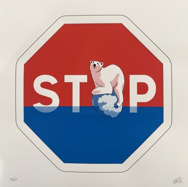 Printmaking titled "Stop V2" by Oak Oak, Original Artwork, Paper