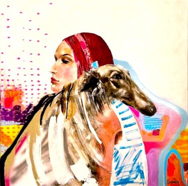 Картина под названием "Together" - Oana Savin, Подлинное произведение искусства, Акрил Установлен на Деревянная рама для нос…