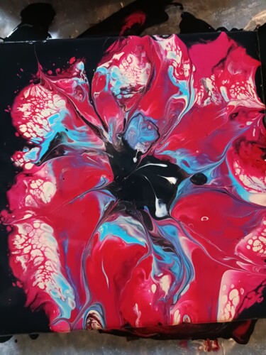 Peinture intitulée "Hibiscus" par Oc, Œuvre d'art originale, Acrylique