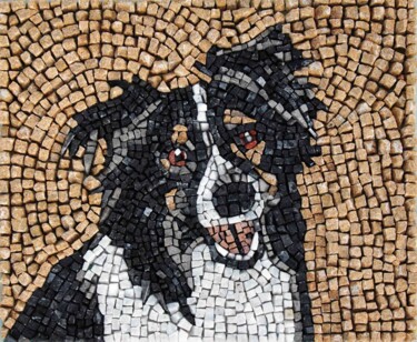 Skulptur mit dem Titel "gina the dog" von Odasso Sebastien, Original-Kunstwerk, Mosaik